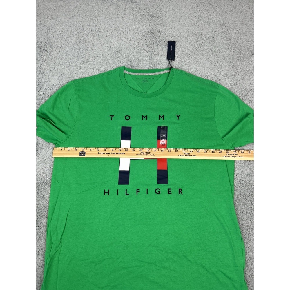 Tommy Hilfiger Logo Tshirt Mens Size XXL Green Red White Short Sleeve NWT - Picture 5 of 7